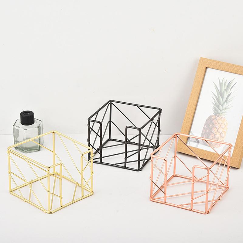 Porta Bloco de Notas Adesivas Dispensador Porta Bloco de Notas Caixa de Armazenamento de Mesa Padrão Criativo Vazado Caixa de Notas Adesivas Material de Escritório