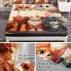 Cute cartoon cat family pattern mattress four-piece bedding set bedroom dormitory bedding set