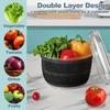 3L One-Handed Easy Press Salad Spinner Bowl with Lid Multifunctional Washer Dryer Drainer Kitchen Tool