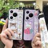 Protective Kickstand Phone Case For Huawei P70 Pro/Pura 70 Pro+ Wrist Strap Shockproof Dirt-resistant Cartoon Cute Ring