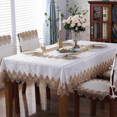 Tablecloth Light Cream Europe Luxury Embroidered Table Juppe Dining Table Cover Table Cloth Lace Bedside Tv Cabinet Dust Cover