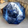 1 PC Automatic Folding Umbrella - Electric Tiger Pattern, Portable & Foldable Design with 8 Ribs, Christmas Birthday Gifts