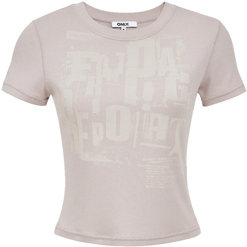 ONLY Women s Mottled Letter Print Short T-Shirt M