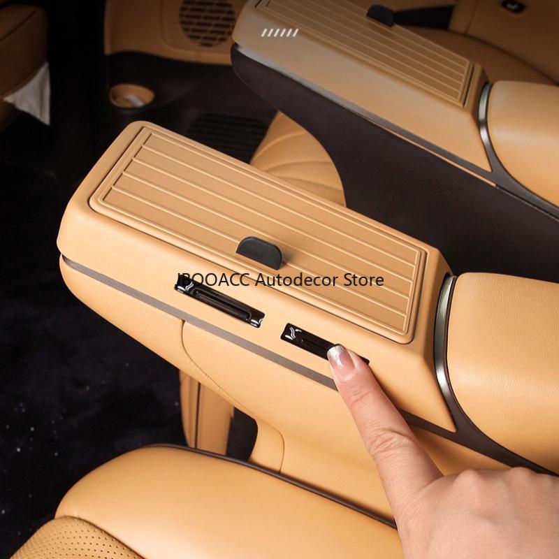 For DENZA D9 2024 2025 Pair Car Second Row Seat Armrest Screen Cover Protector Car Styling Middle Row Seat Screen Frame Cover