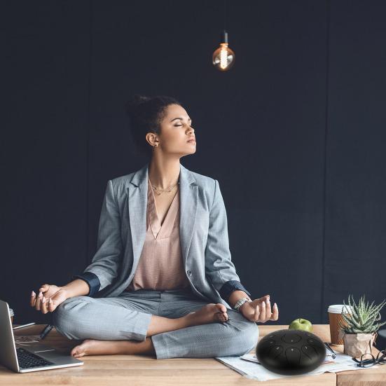 11 Notes 10 Inches Diameter Lotus Type Steel Tongue Drum Handpan Percussion Instrument with Bag Music Score Mallets