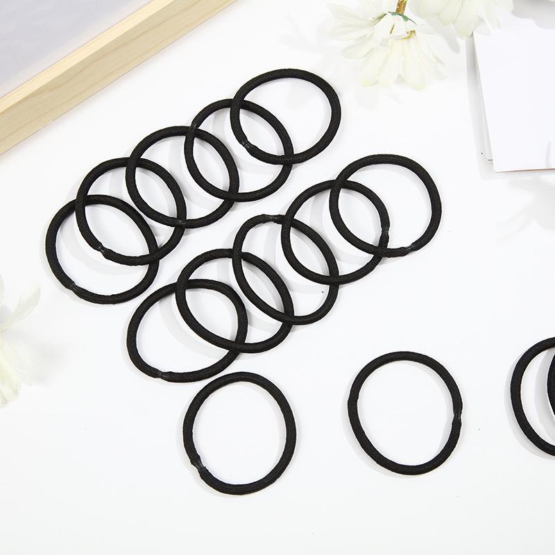 Durable Black Elastic Hair Bands: High Elasticity, Versatile, Seamless, Simple, Disposable