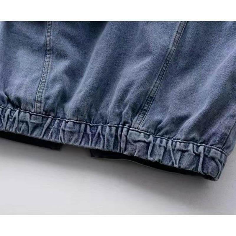 Hooded Denim Jacket Women's Loose Casual Cotton Clothes Plush Insulation Warm Detachable Top Autumn and Winter