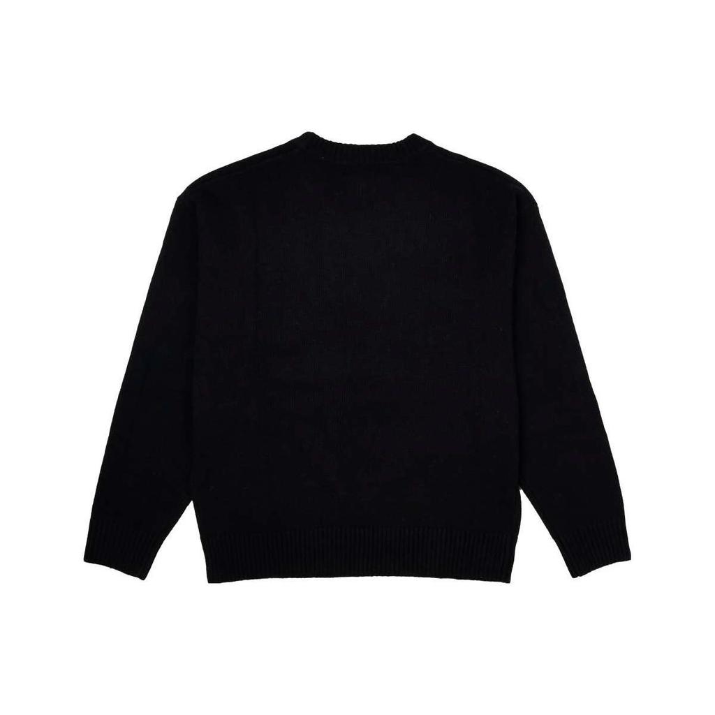 Lee Letter Logo Pullover Round Neck Knitted Sweater Unisex Sweater Black LUT006377203156-A04817