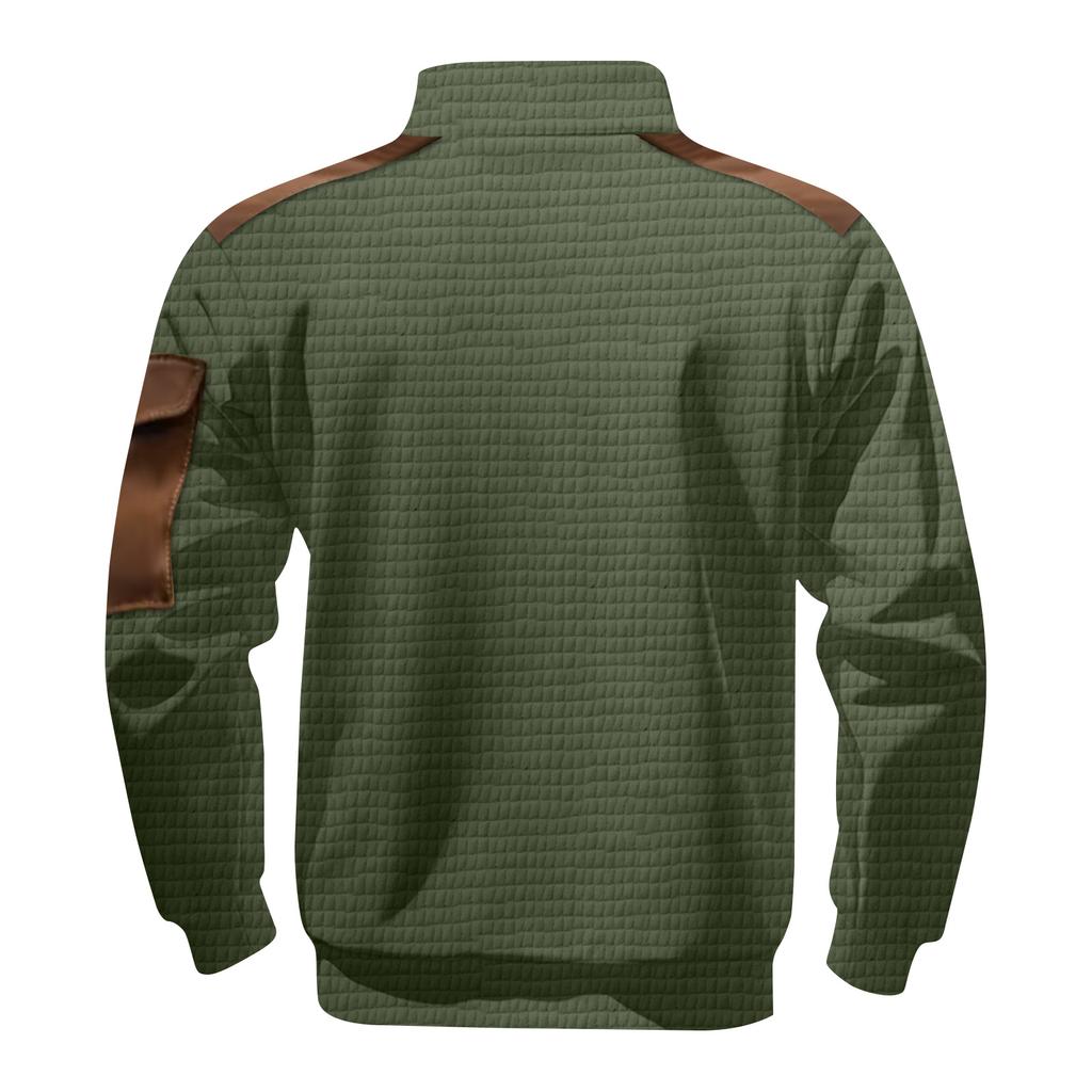 Men's Solid Color Stand Collar Sweatshirt Men's Sports Large Size Casual Sweatshirt