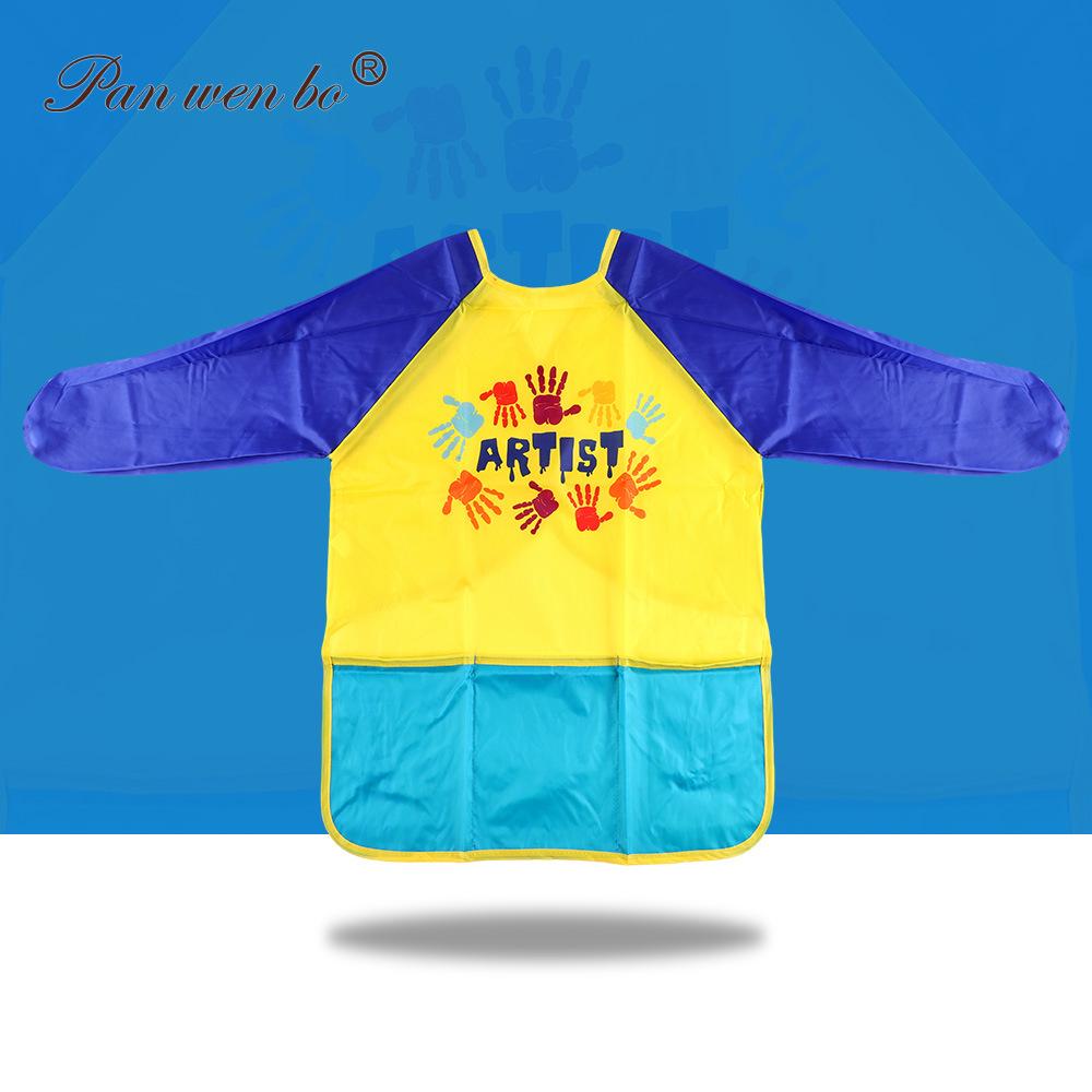 Children's Long-Sleeve Art Smock & Bib - Anti-Stain for Early Education and Kindergarten
