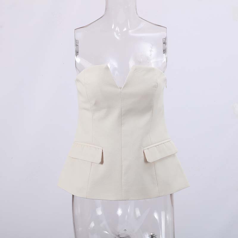 Dámský tílko Sexy krátký top Ležérní elegantní Jednobarevný Zip Bez rukávů Vesta Dojíždění Elegantní Kancelářská dáma Korzet Slim Topy Nová móda Jaro Léto