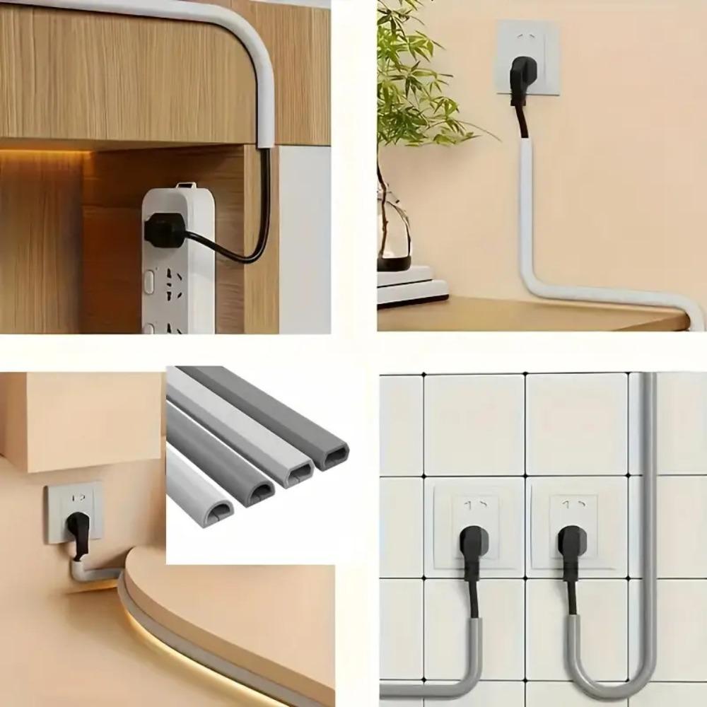 3M Cable Sleeve Arc Floor Cord Cover Self Adhesive Cable Protector Anti Extrusion Wiring Duct for Home Outdoor Wire Organizer