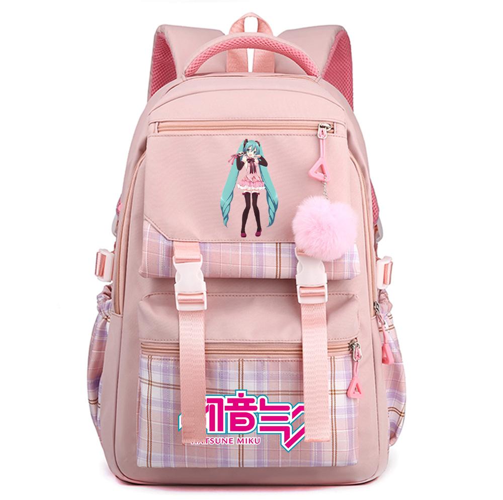 Cartoon Anime Hatsune Miku Printed Large Capacity Backpack for Teenger Student Bookbag Girl Boy Schoolbag Bookbag Women Waterproof Travel Bag