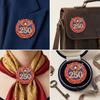 Elegant American 250Th Year Badge Independence Celebration Brooch Polished Zinc Alloy Chest Pin For Formal Wear