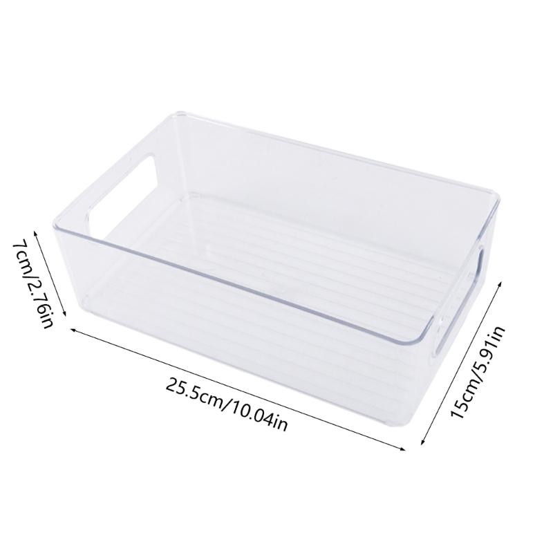 Practical Storage Solution Transparent Makeup Container Clear Plastic Tray for Bathroom and Desk Organizer Storage Box