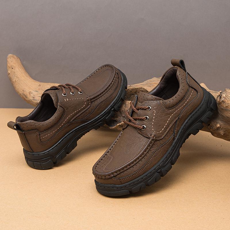 Leather Casual Shoes Men's Lace Up Shoes Outdoor Walking Shoes Office Men's Dress Shoes Sneakers