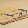 3/5PCS Sport Style Non-Prescription Reading Glasses Anti-Blue Light Rectangular Full Rim Eyewear PC Frame Material