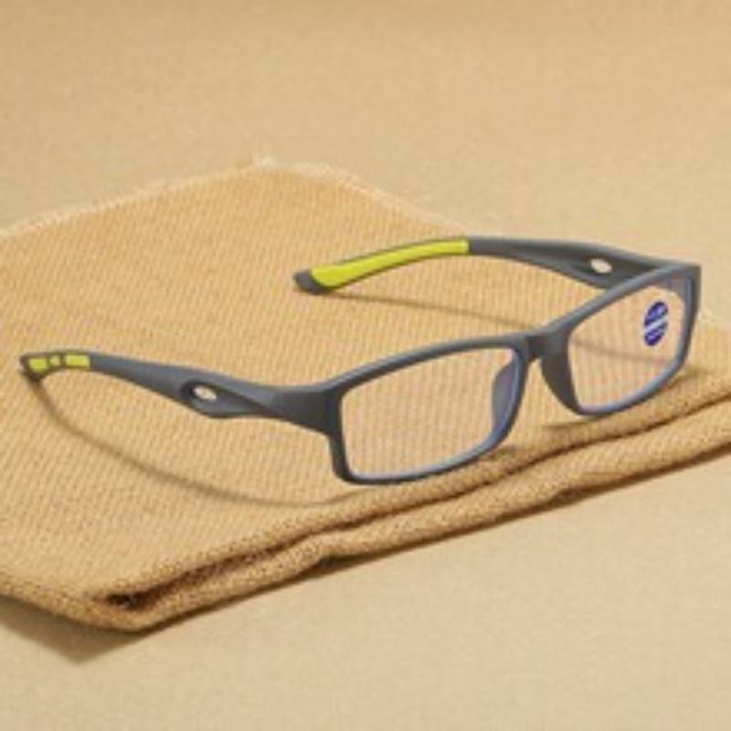 3/5PCS Sport Style Non-Prescription Reading Glasses Anti-Blue Light Rectangular Full Rim Eyewear PC Frame Material