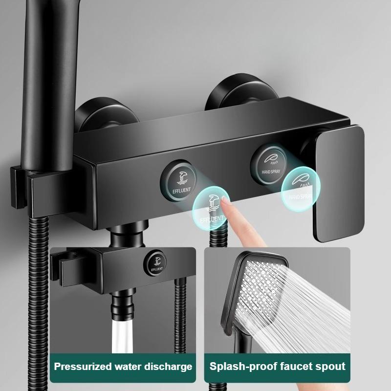 Einfache Mischbatterie Badewannenarmatur Badezimmer Kalt- und Warmwasserarmatur für Badewanne Druckverstärktes Duschkopf-Set