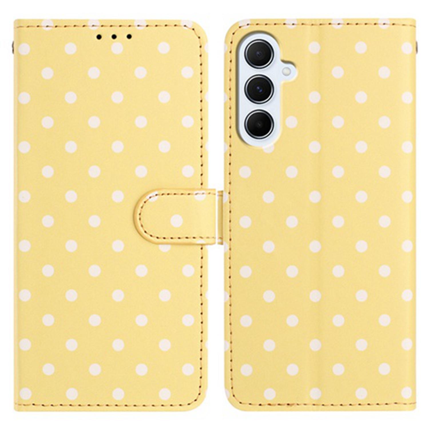 

For Samsung Galaxy A55 5G Leather Case Polka Dot Pattern Wallet Stand Folio Phone Cover