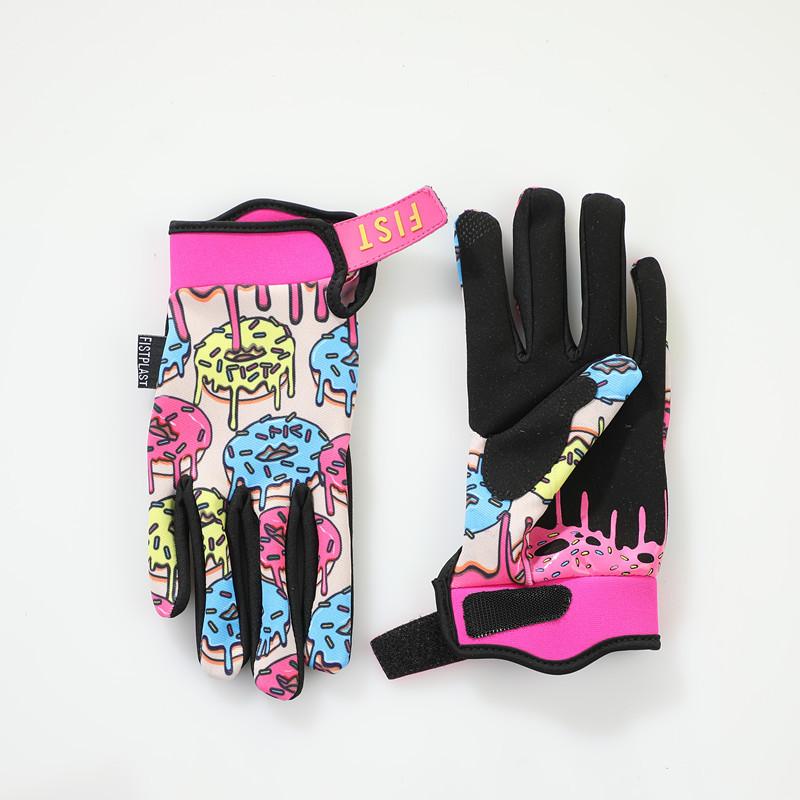 FISD kids  7 color Super Donut Wheel Glitz Riding dirt bike long finger touch screen gloves