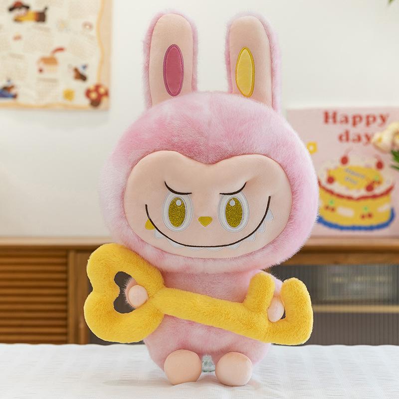 

Popular POP MART doll golden sable tie-dye cloth plush toy throw pillow flower heart doll 45cm-0.4kg