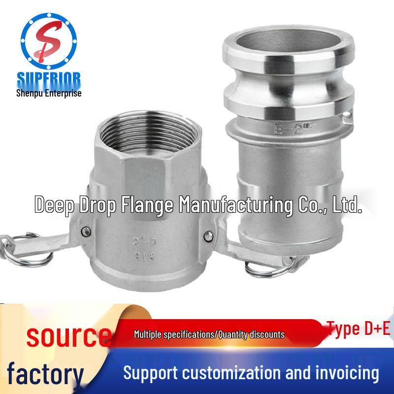 304 Stainless Steel D & E Type Quick Connector Lever with Soft Rubber Hose, 100. DN15