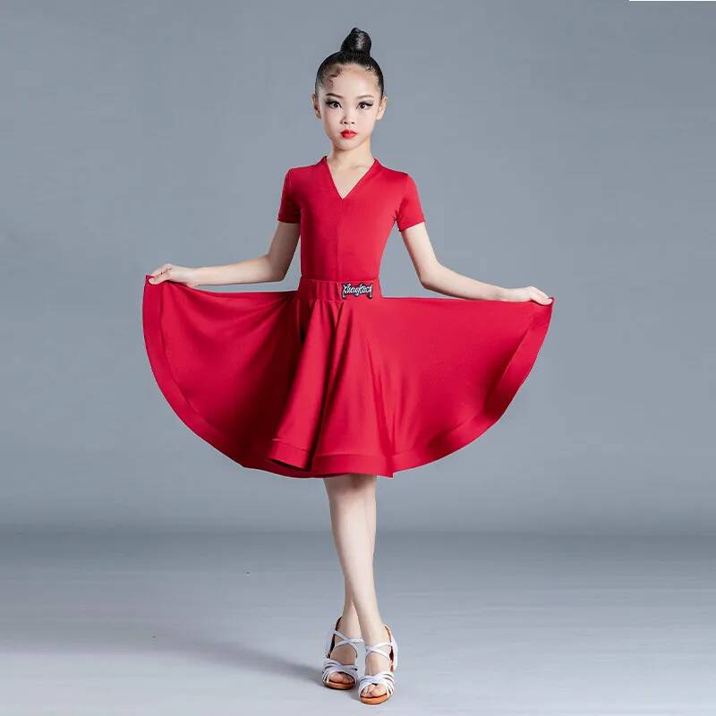 Ballroom Latin Dance Suit Dress Competition Girls Skirts Practice Wear Clothes Dancing Costume Tango Samba Cha Cha Two Piece