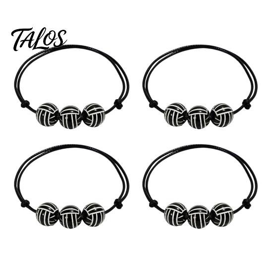 Durable Braided Rope Accessory 4 Pcs Sports Balls Bracelets, Adjustable String Bracelet, Unisex Athletic Wristband Handmade Woven Cord Team