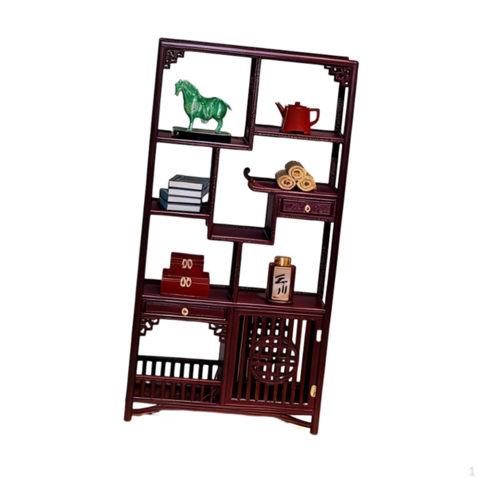 

1 Piece Miniature Chinese Chair Dollhouse Official Hat Desk Bookshelf Micro Landscape Decor style B