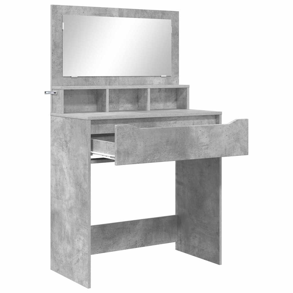 Bedroom Dressing Table Concrete Grey 80 x 39.6 x 135 cm