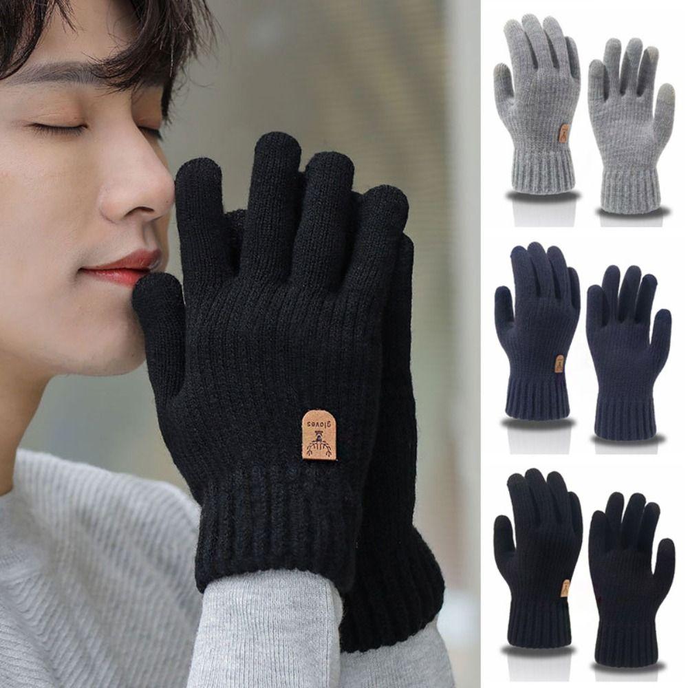 Windproof Knitted Gloves Soft Men Mittens Gift Winter Gloves Girls