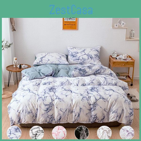 Plain Marble Print Bedding Pattern Quilt Cover Sheet Three Or Four Piece Set