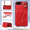 Per iPhone 6/6s/6Plus/7/8,7Plus/8Plus,iPhone SE (2020/2022) Tracolla Corda Anello Staffa Design Porta Carte Slot Copertura con Texture Litchi Custodia per Telefono