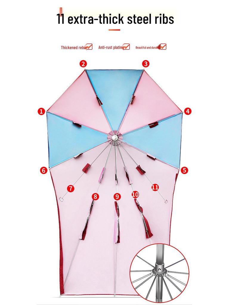 Robuster Sonnenschirm für Motorräder, Dreiräder & Tiefeinsteiger