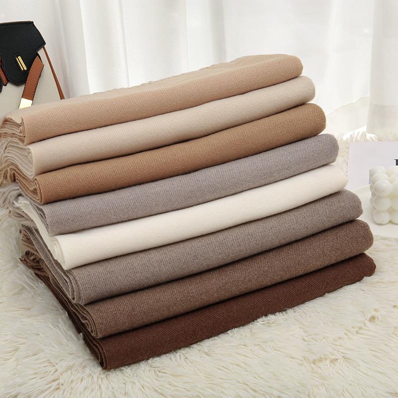 New solid color Maillard autumn and winter scarf versatile imitation cashmere scarf women's high-end warm scarf shawl