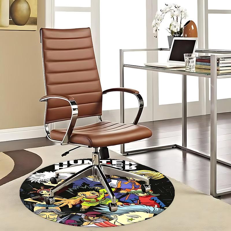 

1pc Hunter x Hunter Anime Cartoon Design Round Carpet - Office Chair Mat, Non-Slip Rug for Home Decor, Living Room, Bedroom, Game Room, Dormitory, Bir 80cm by 80cm