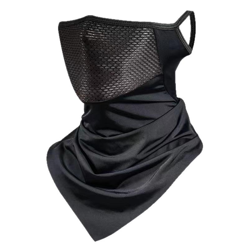 Summer Breathable Ice Silk Cycling Face Mask Scarf with Sun and Neck Protection