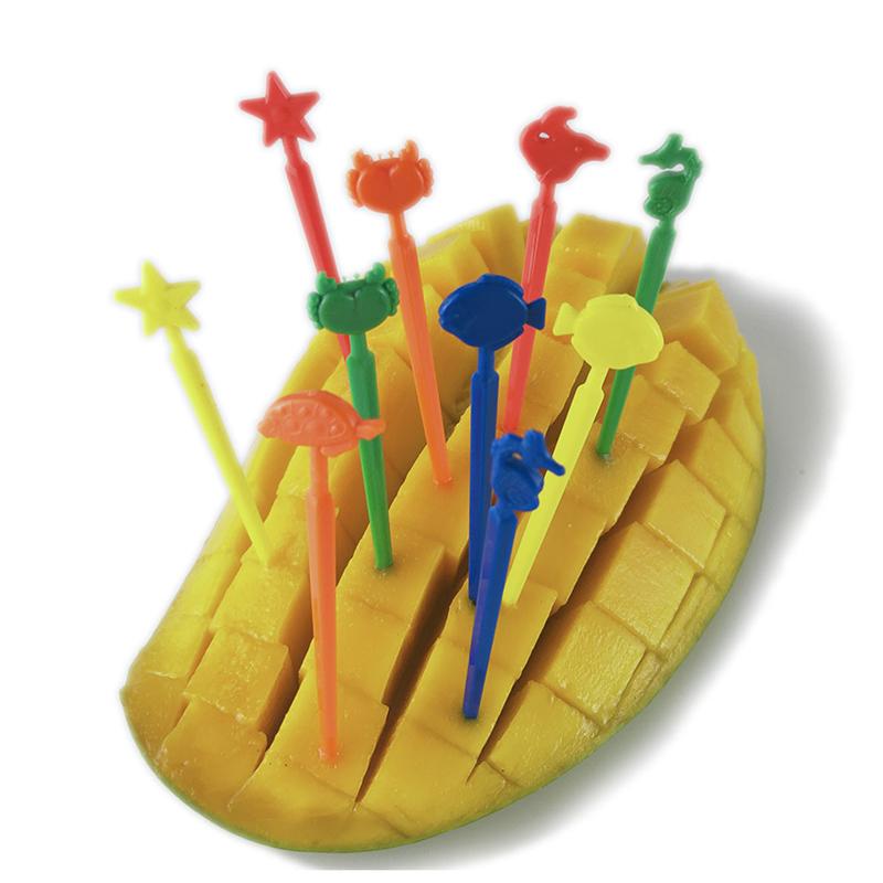 20Pcs/Set Cute Animals Fruit Forks Kids Snack Dessert Decoration Forks Toothpick