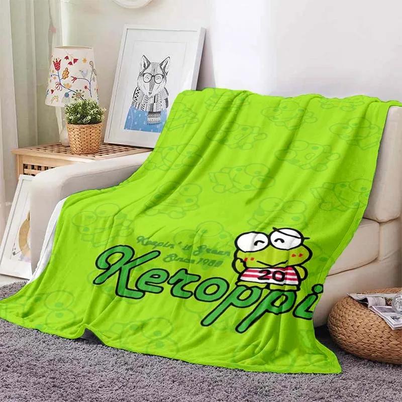 3D Printed Big -eyed Frog Card Kero Kero Keroppi Blanket Living Room Bedroom Sofa Cover Blanket Children's Nap Sleeping Blanket