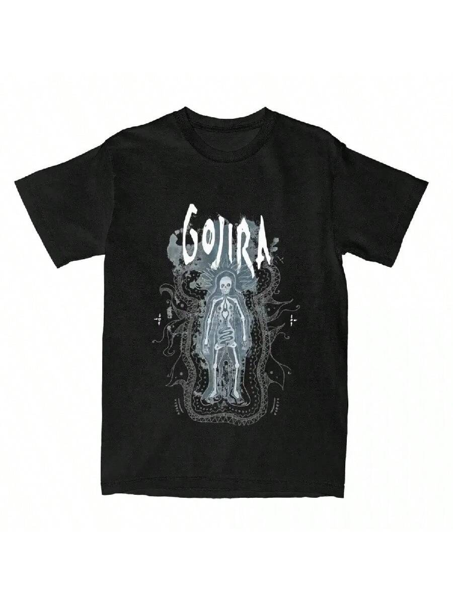

Women Gojiras Rock Metal Band T Shirts Clothes Vintage Short Sleeve Round Collar Tees Women s Clothing Fashion1 XXXXXL чорний