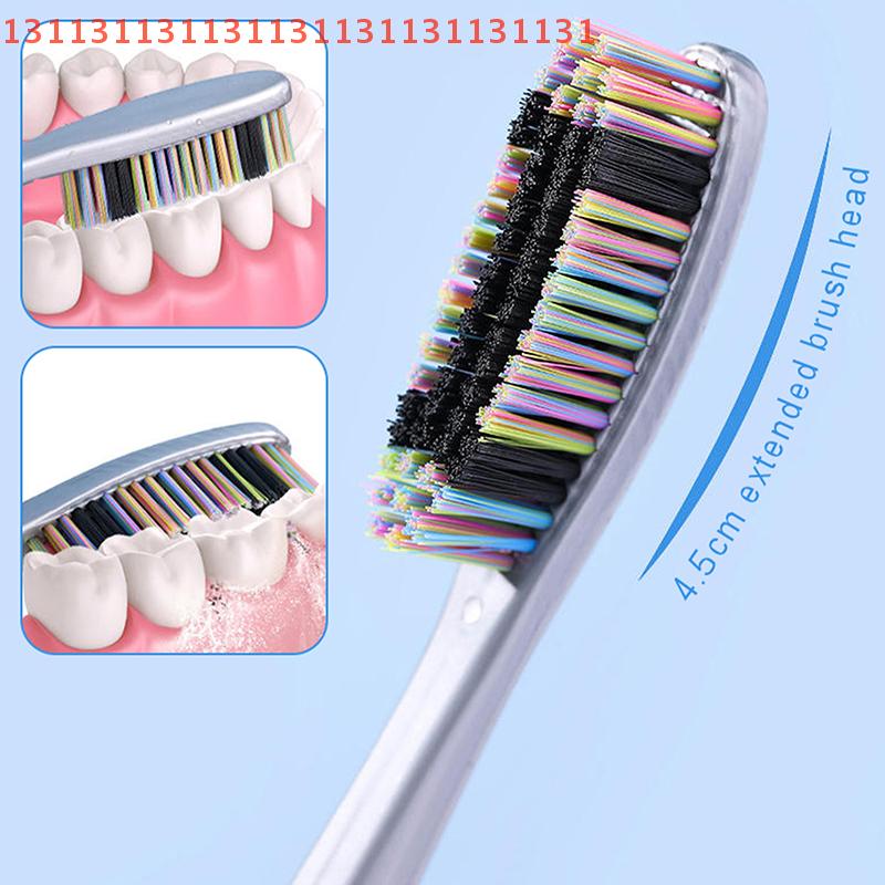 Large Head Bristle Toothbrush for Adults Anti-Slip Wide Design Deep Oral Cleaning To Remove Tooth And Smoke Stains 1/5 Pcs