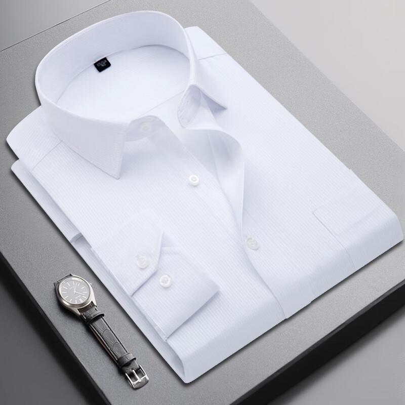 Men's Slim-Fit Wrinkle-Free Long-Sleeve Business Shirt