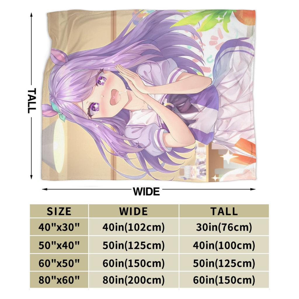 Umamusume Pretty Derby Mejiro Blanket Fleece Autumn/Winter Portable Lightweight Throw Blanket for Bed Bedroom Rug Piece
