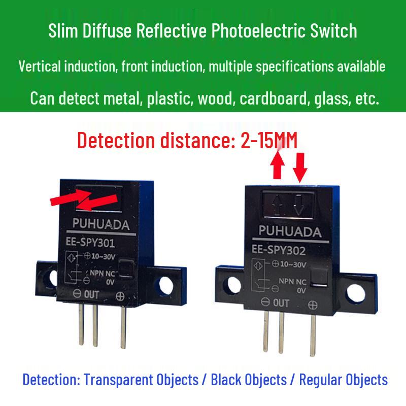 Flat Diffuse Reflective Infrared Sensor EE-SPY402/301 Miniature Switch Sensor Only-EE-SPY402 NPN NO Horizontal