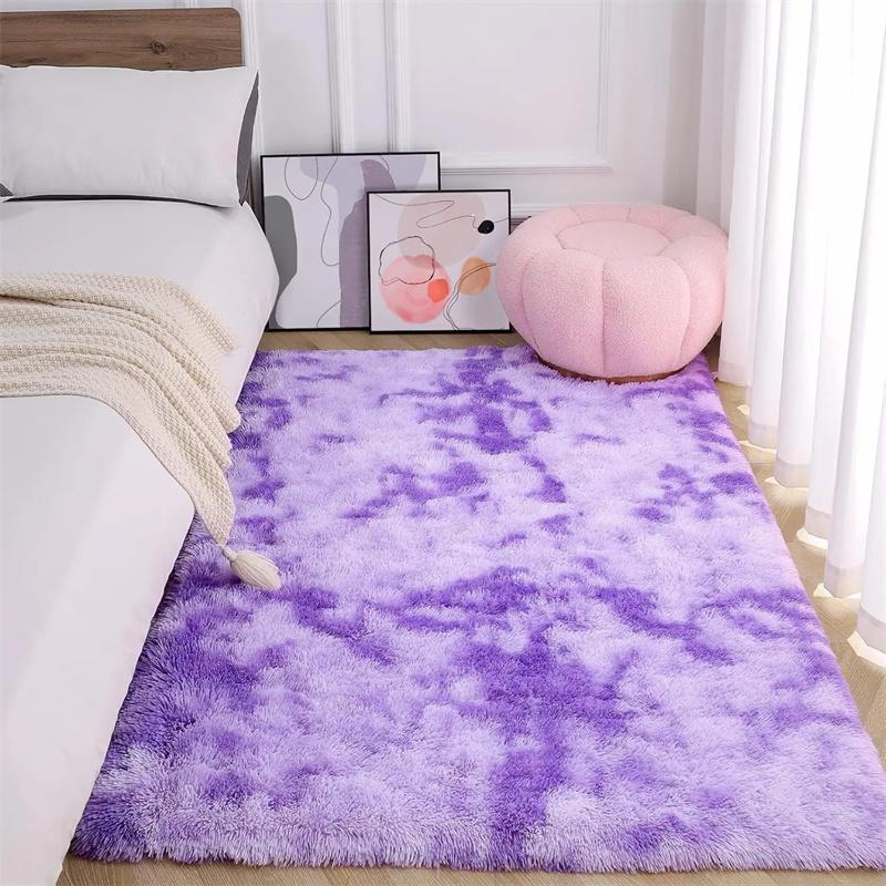 Rainbow Fluffy Carpet Shaggy Fuzzy Rugs for Bedroom Fluffy Furry Big Rug Hallway Entrance Door Mats Teen Room Decoration Carpet