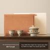Silver-Plated Dunhuang Retro Gongfu Tea Set - Exquisite Ceramic Brewing & Drinking Utensils in Gift Box