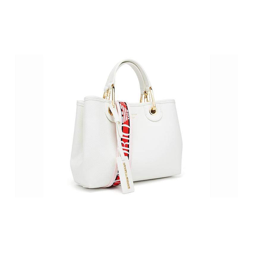 Emporio Armani Minimalist European And American Fashion PU Tote Shoulder Bag Women bags White Y3D166-YFO5B-85219