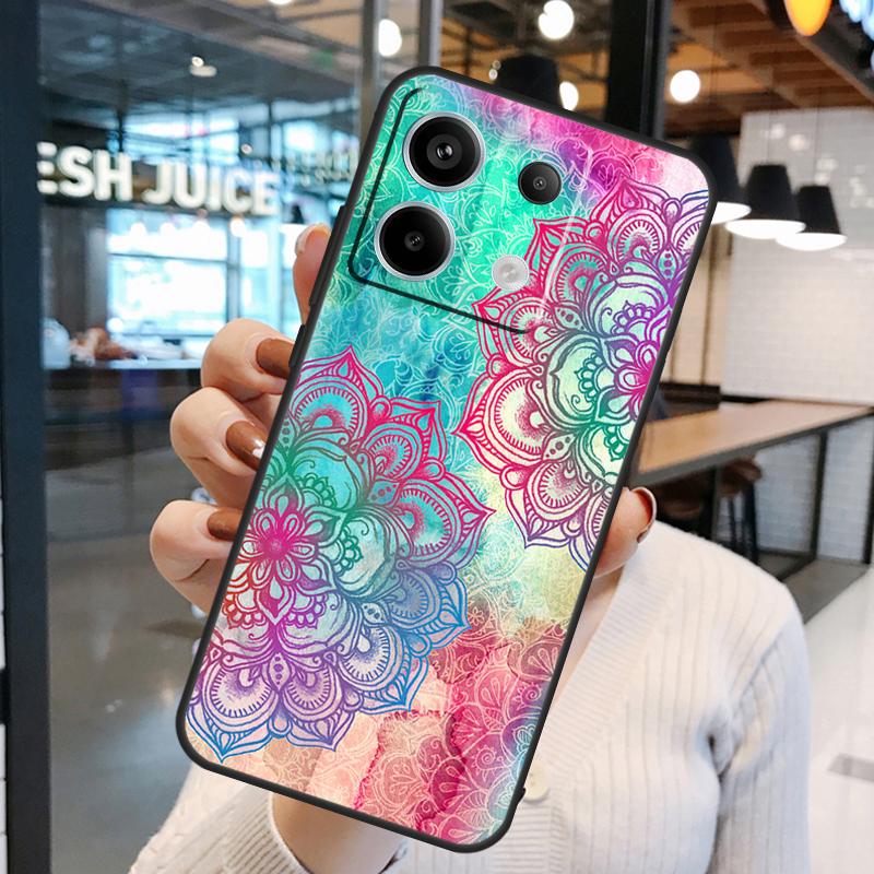 Trippy Tie Dye Floral Mandala Case For Xiaomi Redmi Note 14 Pro 10 11 12 13 15 Pro Plus Redmi 15 10C 12C 13C 14C 15C Cover