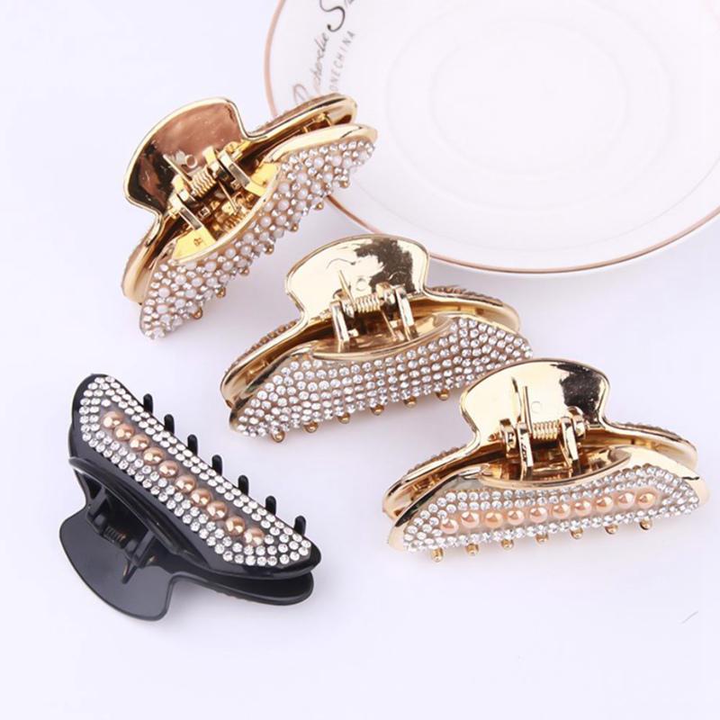 2PCS Elegant Full Crystal Hair Clips Rhinestone Hair Clamp Claw Headwear Pin 2PCS Elegant Full Crystal Hair Clips Rhinestone Hair Clamp Claw Headwear Pin